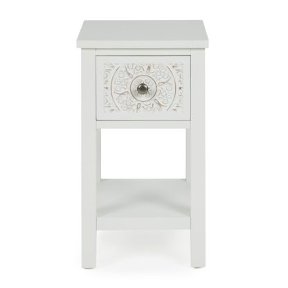 An Image of Samira 1 Drawer Bedside Table White