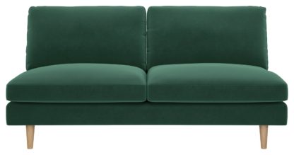 An Image of Habitat Teo 2 Seater Velvet Sofa - Green