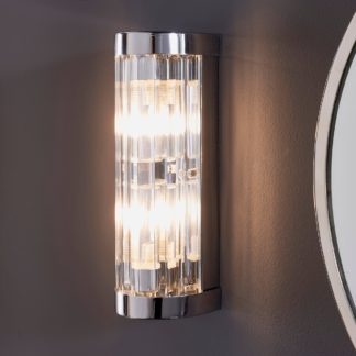 An Image of Crystal Shimmer 2 Light Bathroom Wall Light Chrome