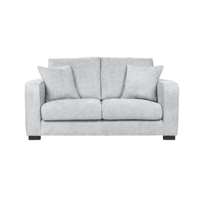 An Image of Carson Chunky Chenille 2 Seater Sofa Pebble