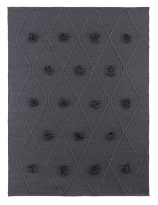 An Image of Argos Home Pom Pom Hand Woven Rug - 120x160cm - Grey