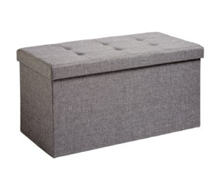 An Image of Argos Home Large Fabric Ottoman - Grey