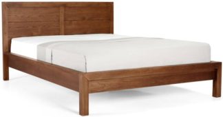 An Image of Ledger Double Bed, Dark Stain Ash