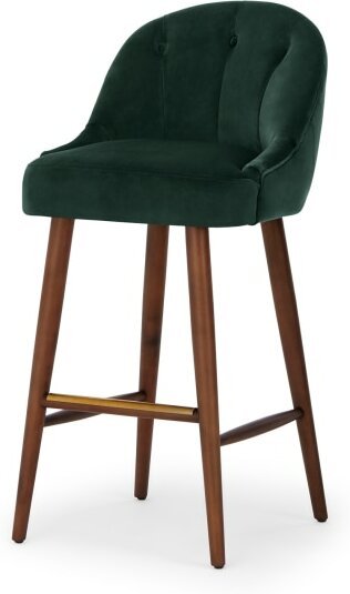 d63e69b3724dec780c943997aaf22eac27a71bc5e021f3132d24fa2b3f094c02.jpg An Image of Margot Barstool, Pine Green Velvet
