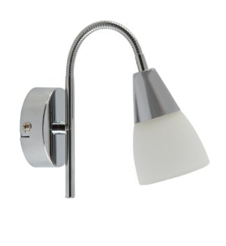 An Image of Argos Home Curico Glass Wall Light - Chrome & White