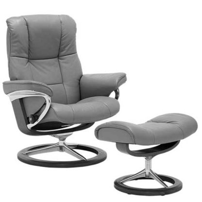 An Image of Stressless Mayfair Medium Signature Chair Stool Quickship