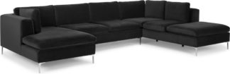 An Image of Monterosso Right Hand Facing Corner Sofa, Midnight Grey Velvet