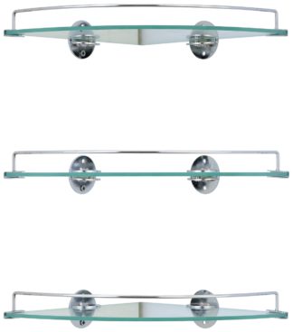 An Image of Argos Home Set of 3 Glass Corner Shelves