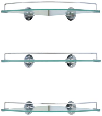 An Image of Argos Home Set of 3 Glass Corner Shelves