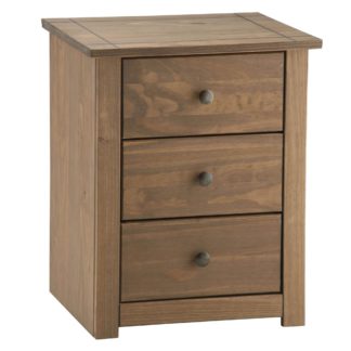 An Image of Santiago 3 Drawer Bedside Table Natural