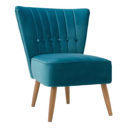 d9505f0037313afc3e4d9f4f1b10491602d1b3cd745a18f52c0cf034ef265dd6.jpg An Image of Isla Velvet Cocktail Chair - Teal Teal (Blue)