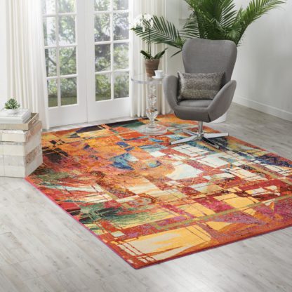 An Image of Celestial Stained Glass MultiColoured Rug NA