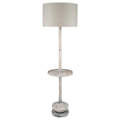An Image of Distressed Wood Floor Lamp White Wash