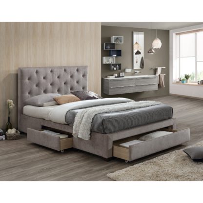 da2ef7fb4e9315768fe864195020539a8702161d5e65ee2122da4fc92128eed2.jpg An Image of Monet Mink Fabric Bed Frame Mink (Brown)