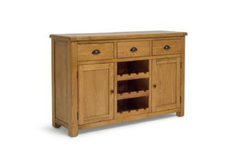 An Image of Habitat Kent 2 Door 3 Drawer Oak & Oak Veneer Sideboard