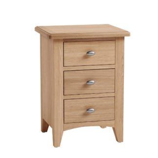 An Image of Lyla 3 Drawer Bedside Table Brown