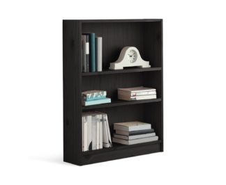 An Image of Habitat 2 Shelf Small Bookcase - Black