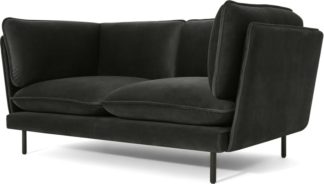 An Image of Wes 2 Seater Sofa, Dark Anthracite Velvet
