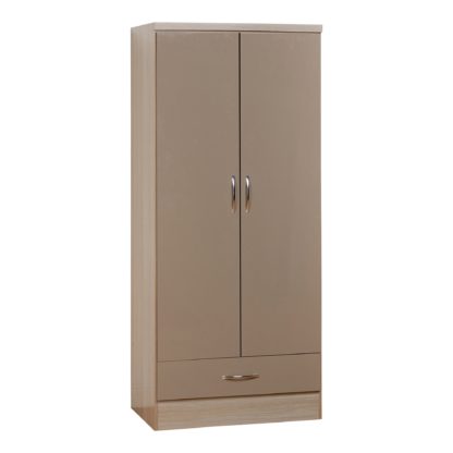 An Image of Nevada 2 Door 1 Drawer Grey Wardrobe Grey