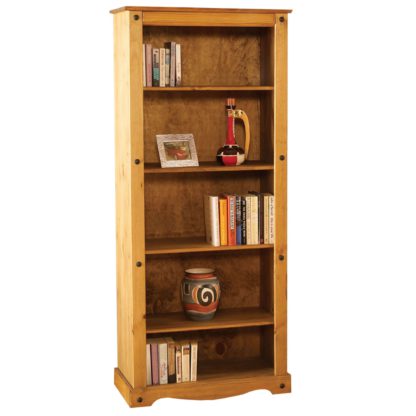An Image of Corona Pine Tall Bookcase Brown