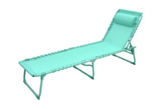 An Image of Argos Home Metal Set of 2 Sun Loungers - Teal