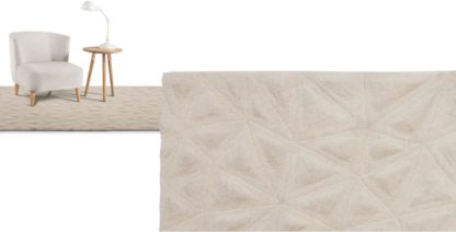 e0347ca2c276a0ea573f781d3ebcedcefdd685ca2a20d350e16a1723e86bfb4e.jpg An Image of Tekari Wool Rug, Large 160 x 230cm, Cream