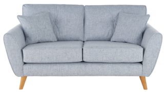 An Image of Habitat Isla 2 Seater Fabric Sofa - Light Blue