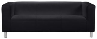 An Image of Habitat Moda 3 Seater Fabric Sofa - Black