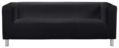 An Image of Habitat Moda 3 Seater Fabric Sofa - Black