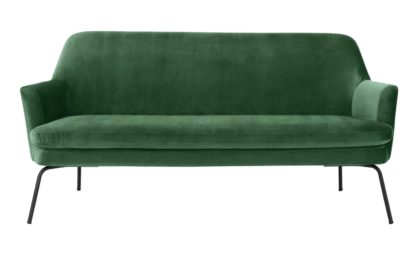 An Image of Habitat Celine 2 Seater Velvet 2 Seater Sofa - Green