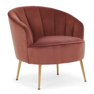 An Image of Matilda Velvet Shell Chair Pink
