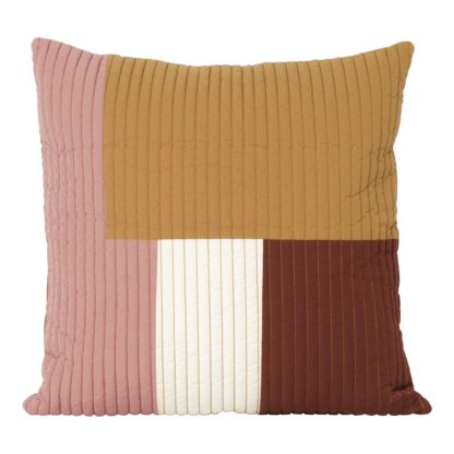 An Image of ferm LIVING Shay Quilt Cushion Mustard 60 x 40cm