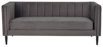 An Image of Habitat Vanessa 3 Seater Velvet Sofa - Grey