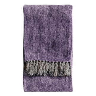 An Image of Chenille Herringbone 130cm x 170cm Throw Purple