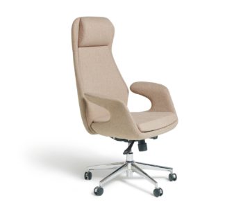 An Image of Habitat Alban Fabric Office Chair - Natural