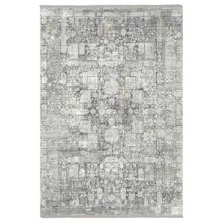 An Image of Leyton Rug Silver Grey