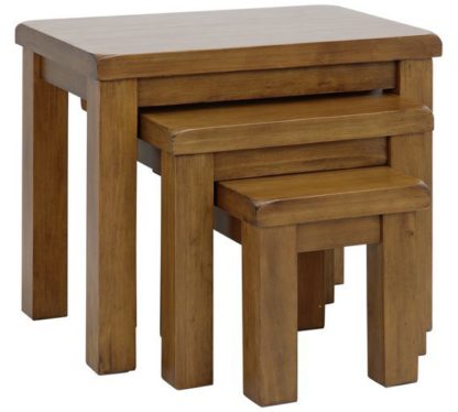 An Image of Argos Home Arizona Nest of 3 Solid Wood Tables
