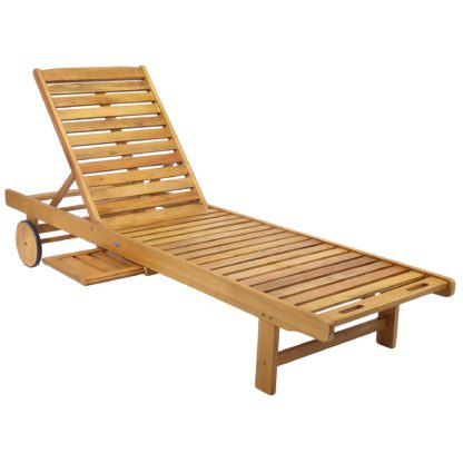 An Image of Acacia Wooden Lounger Natural