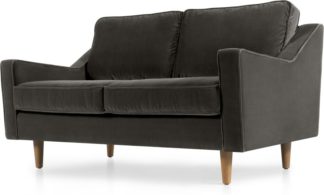 An Image of Dallas 2 Seater Sofa, Concrete Cotton Velvet
