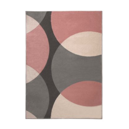 An Image of Abstract Geometric Circles Rug Abstract Circles Blush