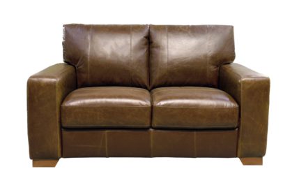 An Image of Habitat Eton 2 Seater Leather Sofa - Tan