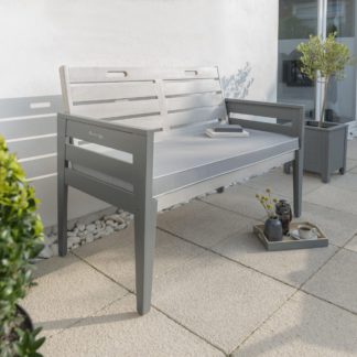 An Image of Florenity Grigio 2 Seater Cushioned Bench Grey