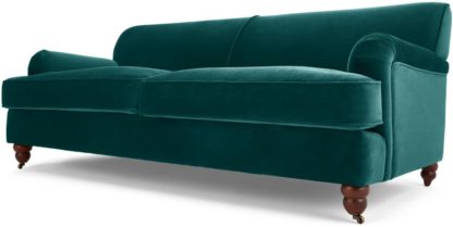 An Image of Orson 3 Seater Sofa, Seafoam Blue Velvet