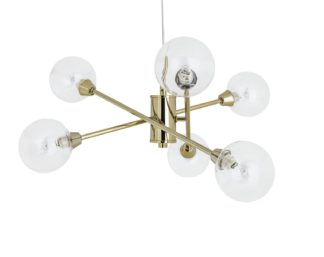 An Image of Argos Home 6 Light Sputnik Pendant - Gold