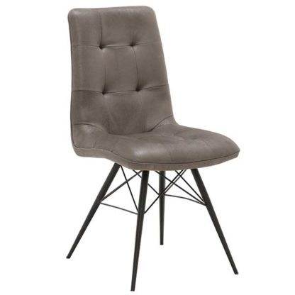 An Image of Hix Upholstered Dining Chair Grey and Black