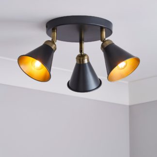 An Image of Logan 3 Light Grey Spotlight Semi-Flush Fitting Grey