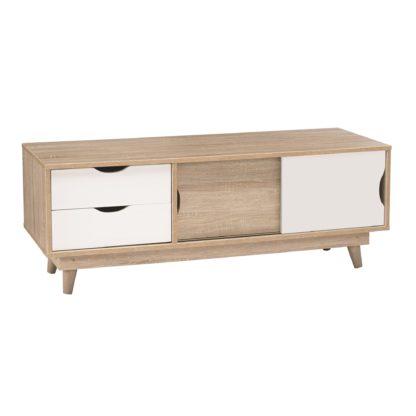 An Image of Scandi 2 Drawer Grey TV Media Unit Grey