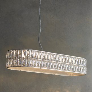 An Image of Crystal Armoury Integrated LED Diner Ceiling Fitting 75cm Chrome