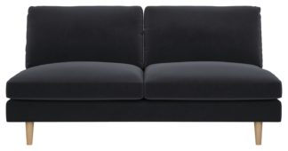 An Image of Habitat Teo 2 Seater Velvet Sofa - Charcoal