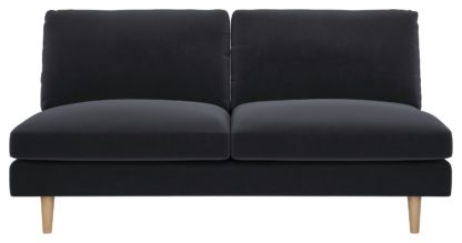 An Image of Habitat Teo 2 Seater Velvet Sofa - Charcoal